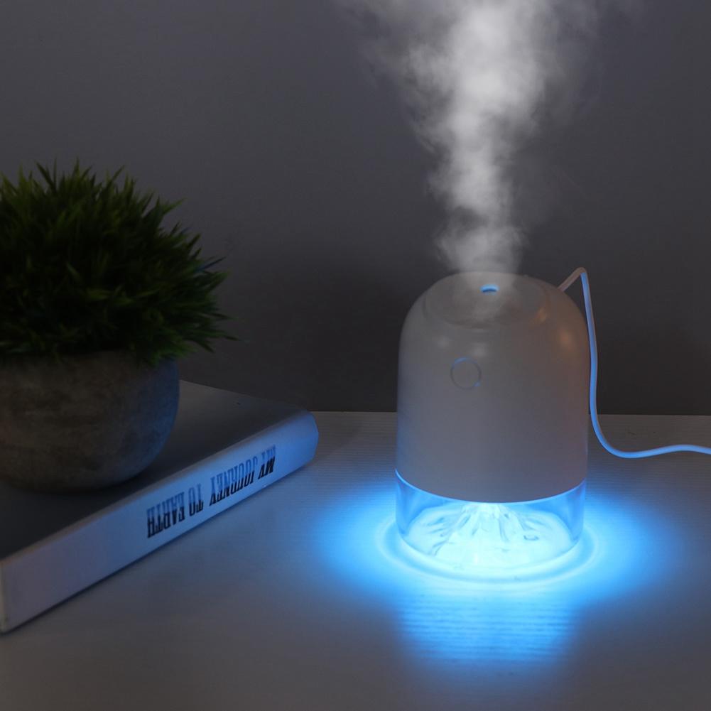 USB Mini Desktop Timing Humidifier Car Office Air Purifier Atomizer with LED Lights (White)
