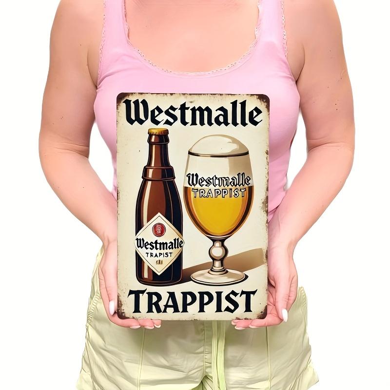 Vintage Westmalle Trappist Beer Metal Sign Iron Wall Art Retro Poster for Bathroom Kitchen Bedroom Garden Garage Hotel