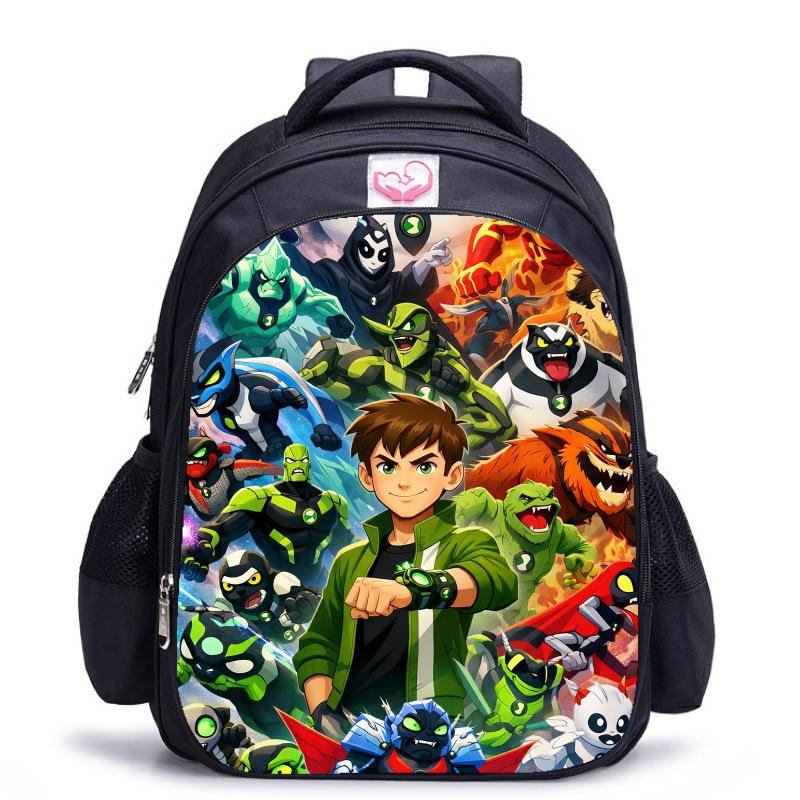 Ben10 Teenager Hacker Klassische Schwarze Schultasche Jungen Entlastende Rückenstütze Schultasche Grundschüler Tägliche Schulrucksack