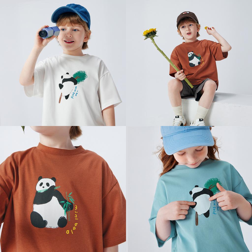 Mini Balabala Boys' and Girls' Short sleeved T-shirt Moisture absorbing Quick drying Breathable Cool Baby Top 2026 Summer New Product