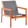 VidaXL Garden Chair Grey Solid Eucalyptus Wood and Textilene