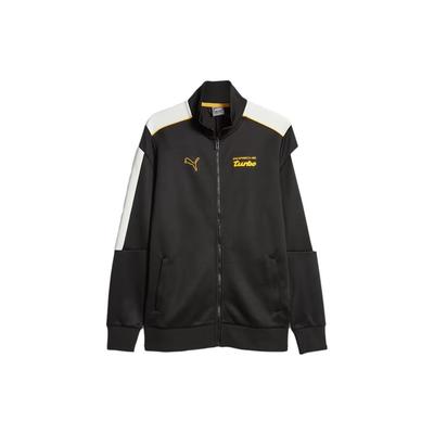 Porsche Legacy MT7 Letter Logo Printed Stand Collar Zip Jacket Retro Sports Jacket Men Jacket Black 621017-01