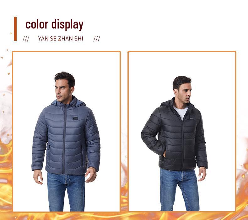 Smart Heated Winter Jacket: 27-Zone Temperature Control, Unisex Hooded Coat