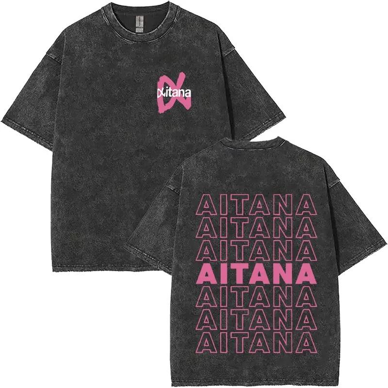 Washed Vintage Singer Aitana Graphic T-shirt CUARTO AZUL Print T-shirts Women Fashion Pop Music T Shrit Streetwear Fans Gift