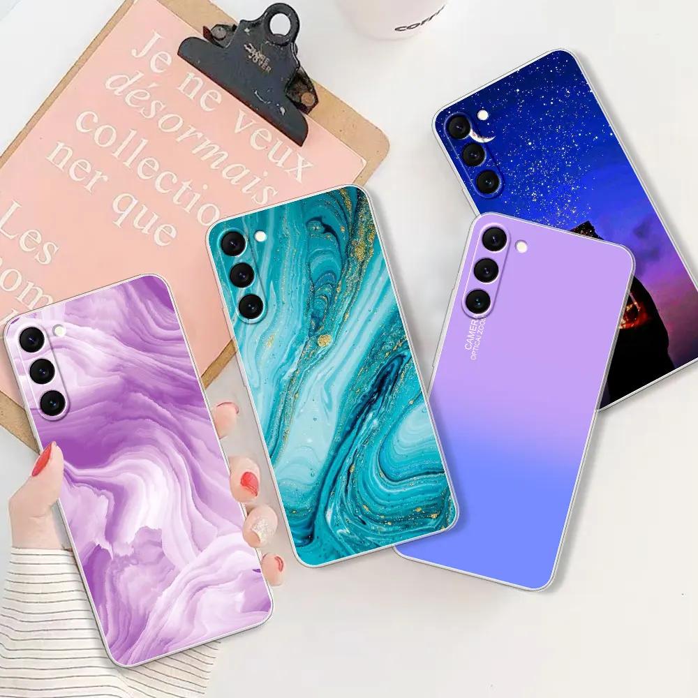 For Samsung S23 S23 Ultra Case Cover Marble Transparent Cases for Samsung Galaxy S23 Plus Silicone Bumper GalaxyS23 Phone Bags