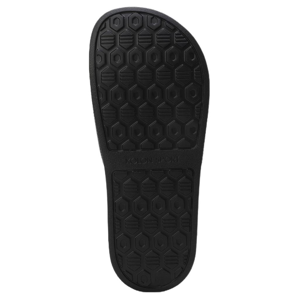 Kolon Sport Sotsot Basic Slide Comfortable Durable Slide Sandals Unisex Footwear Black FE2AX26480BLK
