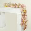Artificial Maple Leaf Garland 5.7Ft Pumpkin Maple Leaves Vine Thanksgiving Fall Garland for Mantel Table Autumn Party Wedding Decoration