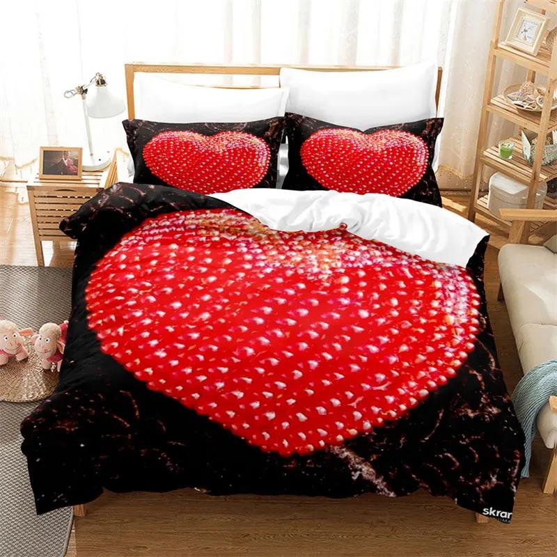 

Red Rose 3D Duvet Cover Set For Double Bed Floral Full King Thin Quilt Comforter Bedding 3Pcs 2Pcs 220X240 EU Sing 135x200cm&Duvet Cover