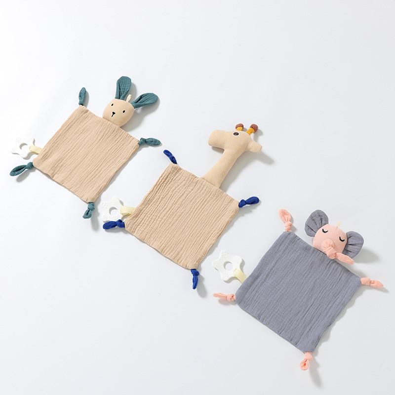 Baby Cotton Muslin Comforter With Plush Rabbit And Rabbit For Newborns