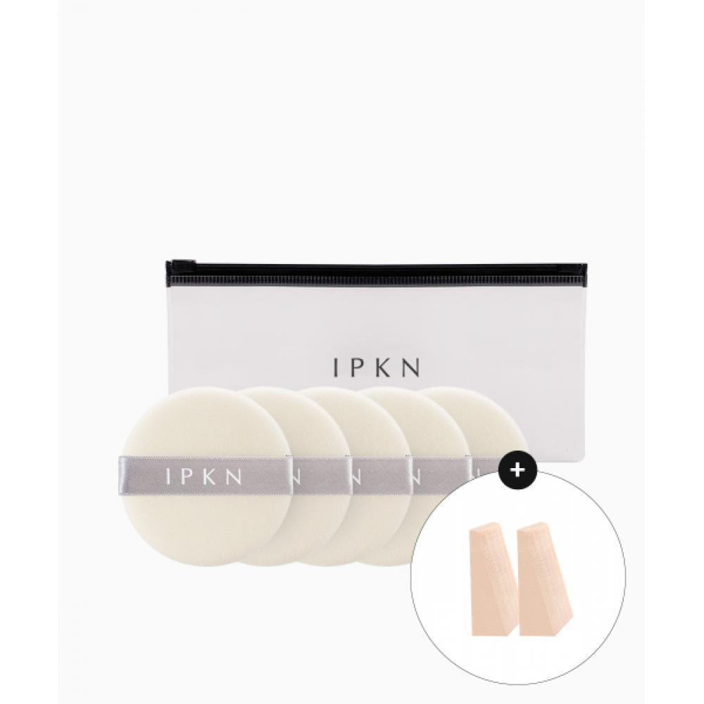 Ipkn Пудра-пудреница Slim Puff 5 листов в чехле + [бесплатно] 2 спонжа-клинышка Powder Pact Puff (Slim Type) 5 sheets+pouch