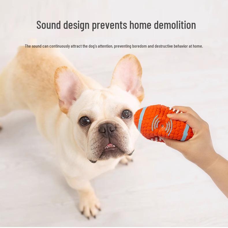 Durable Latex Football Dog Toy: Large Bite-Resistant, Sounding Ball for Molar Play
