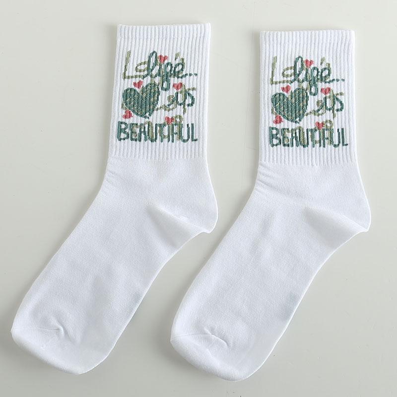 Roliga Herrstrumpor Glada Nya Mode Ins Stil Strumpor För Kvinnor Och Män Hip Hop Harajuku Tecknad Fotboll Bomullsstrumpor