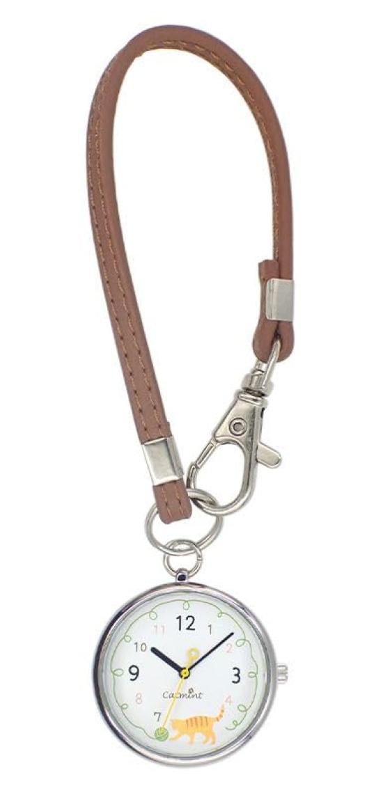 

[Follow] Pocket watch catmint wool cat strap watch N04523A-0 B Women s Brown