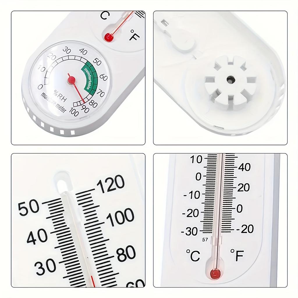 Wall-mounted Indoor/outdoor Thermometer and Hygrometer, Accurately Measures Temperature and Humidity, Red Pointer, Hygrometer.