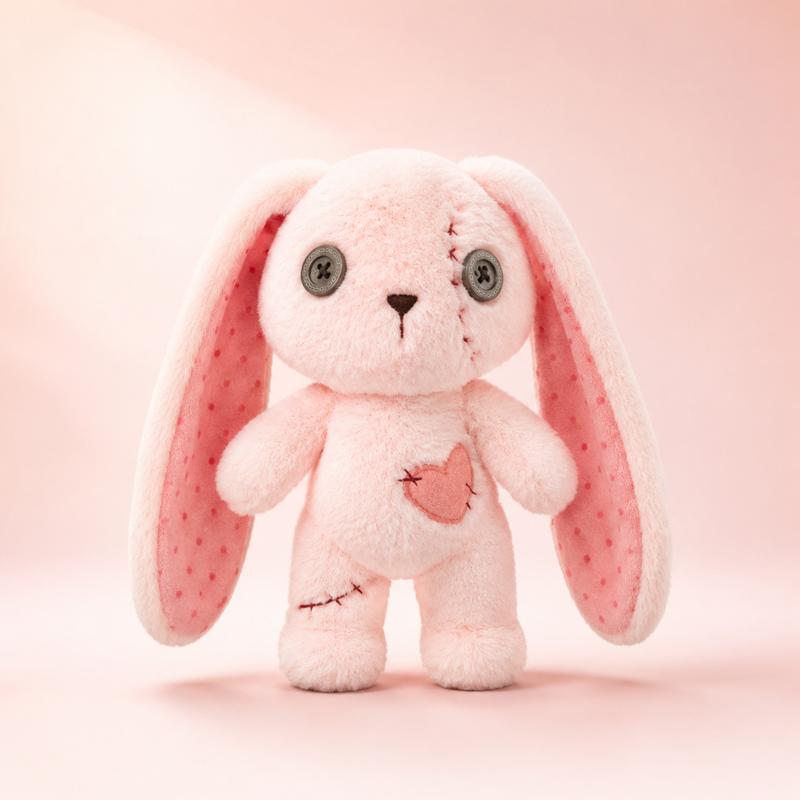Halloween Spookachtig Konijn Pluche Speelgoed Grappige Horror Serie Knuffelkonijn Pop Met Pleisters & Knoopogen Griezelig Schattige Knuffel 20cm-22cm white