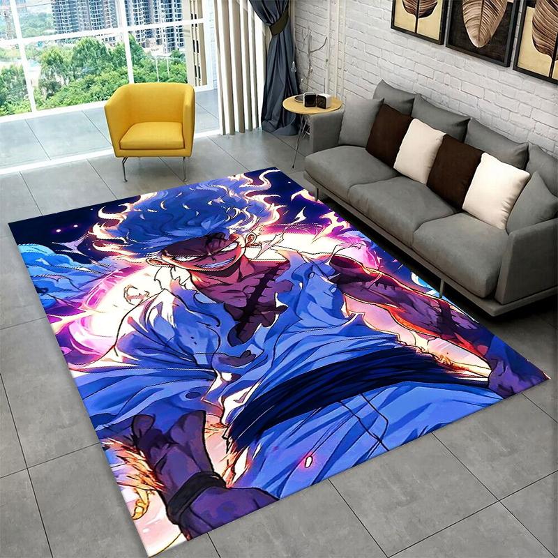 HD Anime One P-Piece Zoro Cartoon Teppich für Zuhause Wohnzimmer Schlafzimmer Sofa Fußmatte Dekor, Teppich rutschfeste Bodenmatte Geschenk