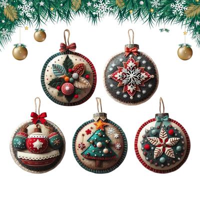 Filz Weihnachtsornament-Sets Patchwork Bastelprojekt Wiederverwendbare Weihnachtsornament-Sets zum Selbermachen zum Besticken Dekorieren Feiertag