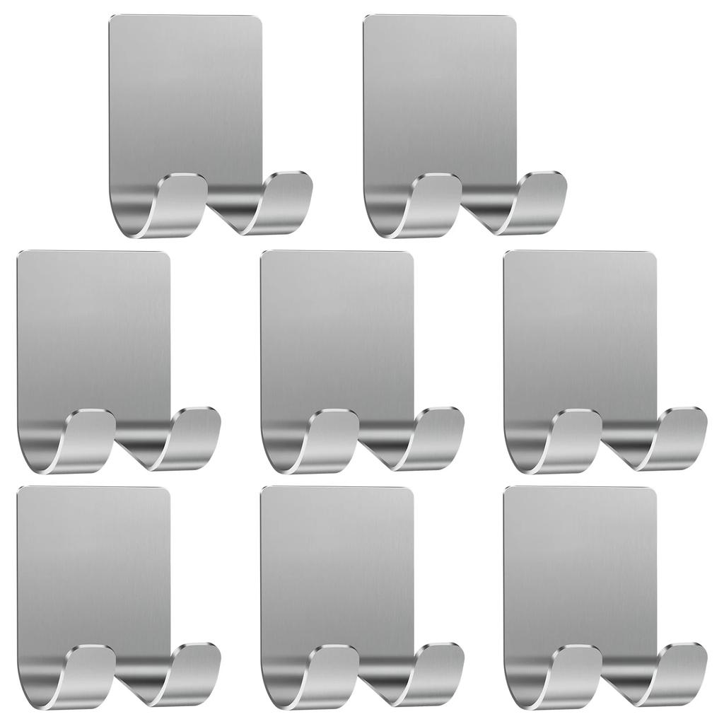 8pcs Razor Holder Stainless Steel Storage Hook Bathroom Razor Waterproof Wall Mounted Shelf Razor Holder Bathroom Accessories