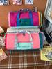 Dopamine Color Block Travel Bag - Unisex, Nylon, Foldable, Large Capacity, Handheld, Shoulder/Crossbody, Fitness Luggage