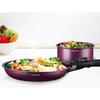 Batterie de cuisine - Tous feux dont induction - ARTHUR MARTIN - AM2991 - Aluminium revêtement anti-adhésif - 10 pièces - Prune