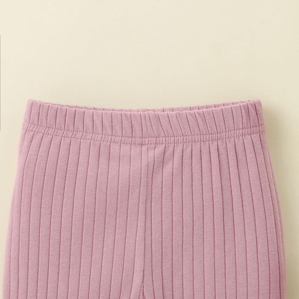 Infant & Toddler Ribbed Leggings: Elastic Slim Fit for Spring & Autumn - Solid Colors