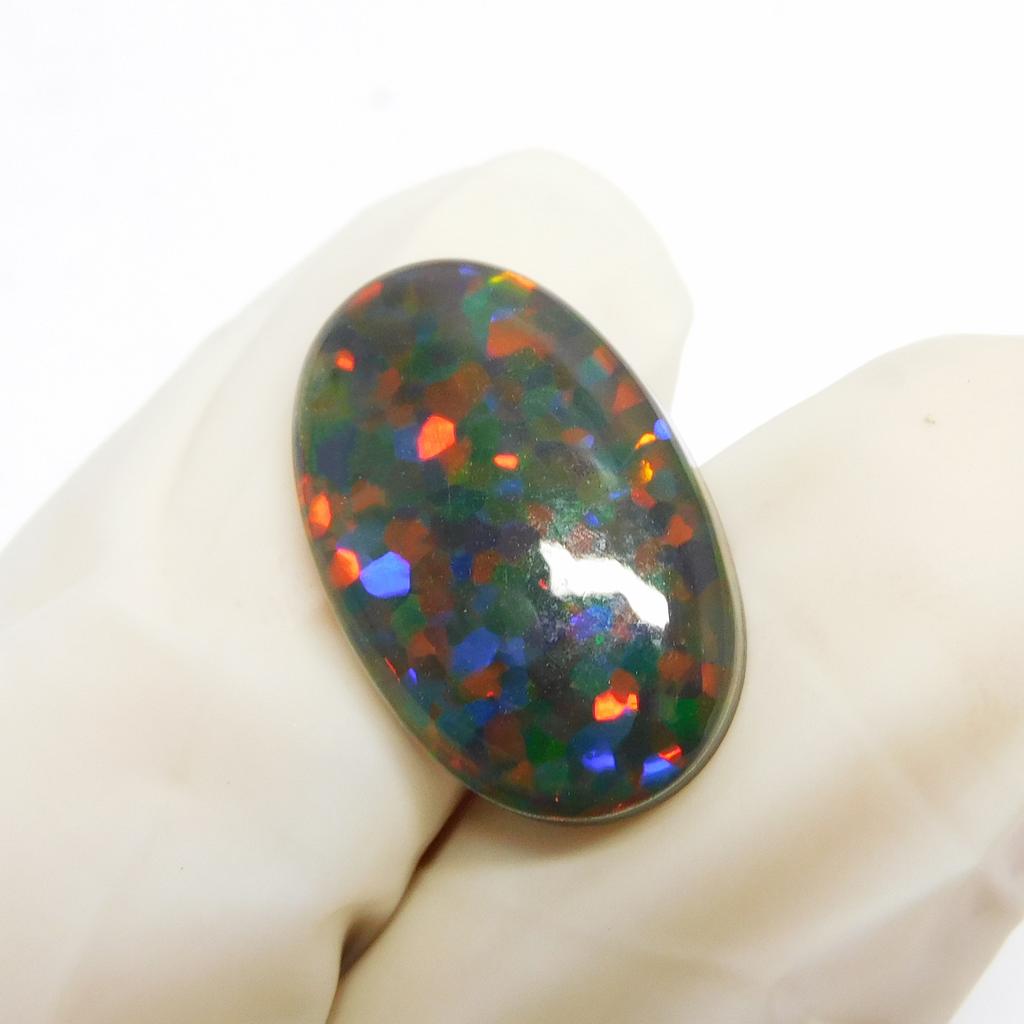 Lab-Created Opal Loose Gemstone 8.35 ct Doublet Oval Cut Multi Color for Jewelry Making and Crafts