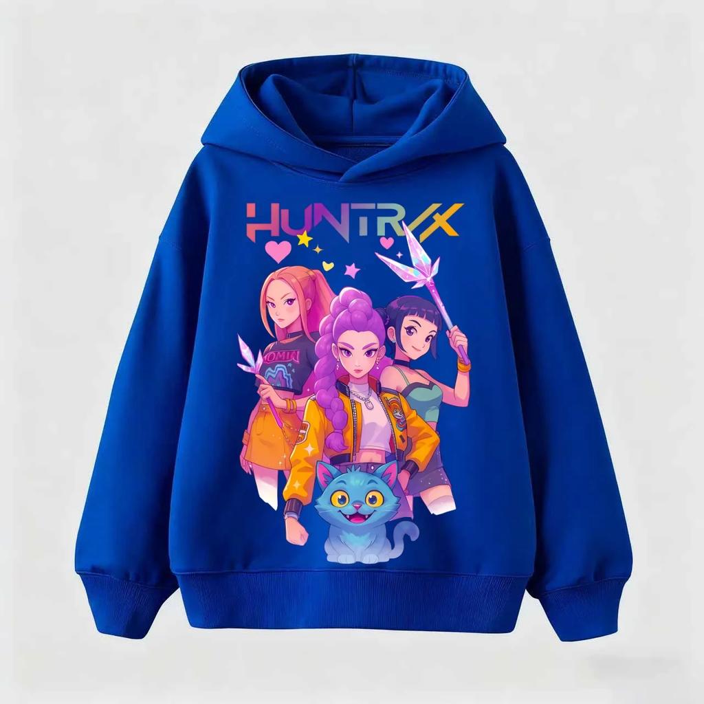 Korean KPop Demon Hunter Rumi Derpy Cartoon Girls Boy Hooded Sweatshirt Warm Children's Wave Fashion Casual Tops Casual Gift