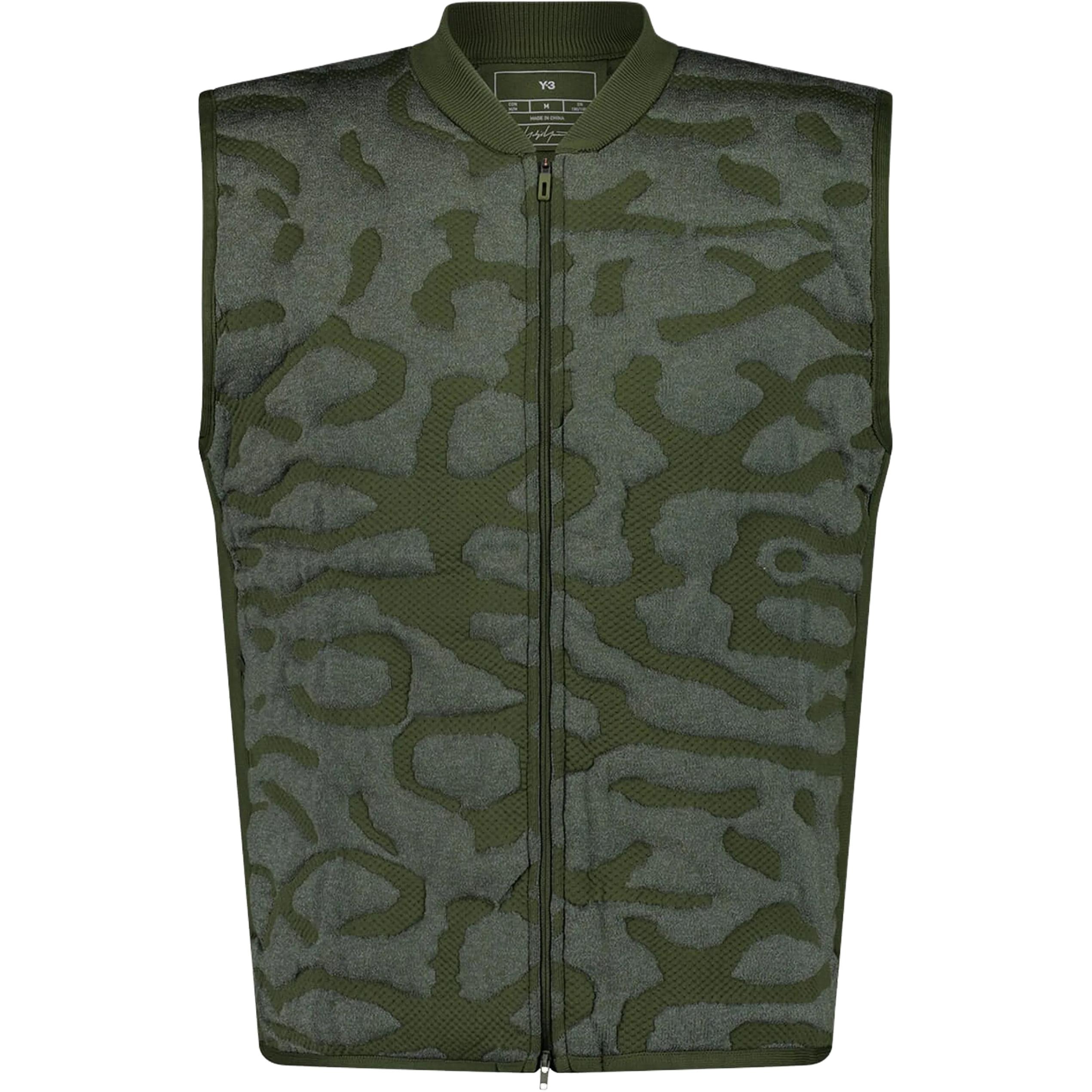

Y-3 Leopard Print Zip Sleeveless Vest Men Vests Khaki IX0006 XS