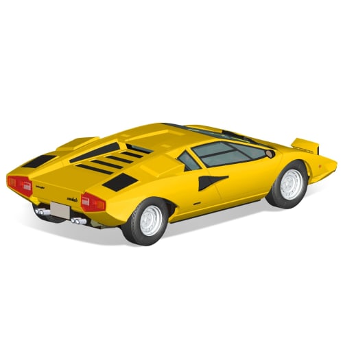 Aoshima Bunka Kyozai (AOSHIMA) 1/32 The Snap Kit Series Lamborghini Countach LP400 Yellow Pre-Colored Plastic Model Kit 20-B