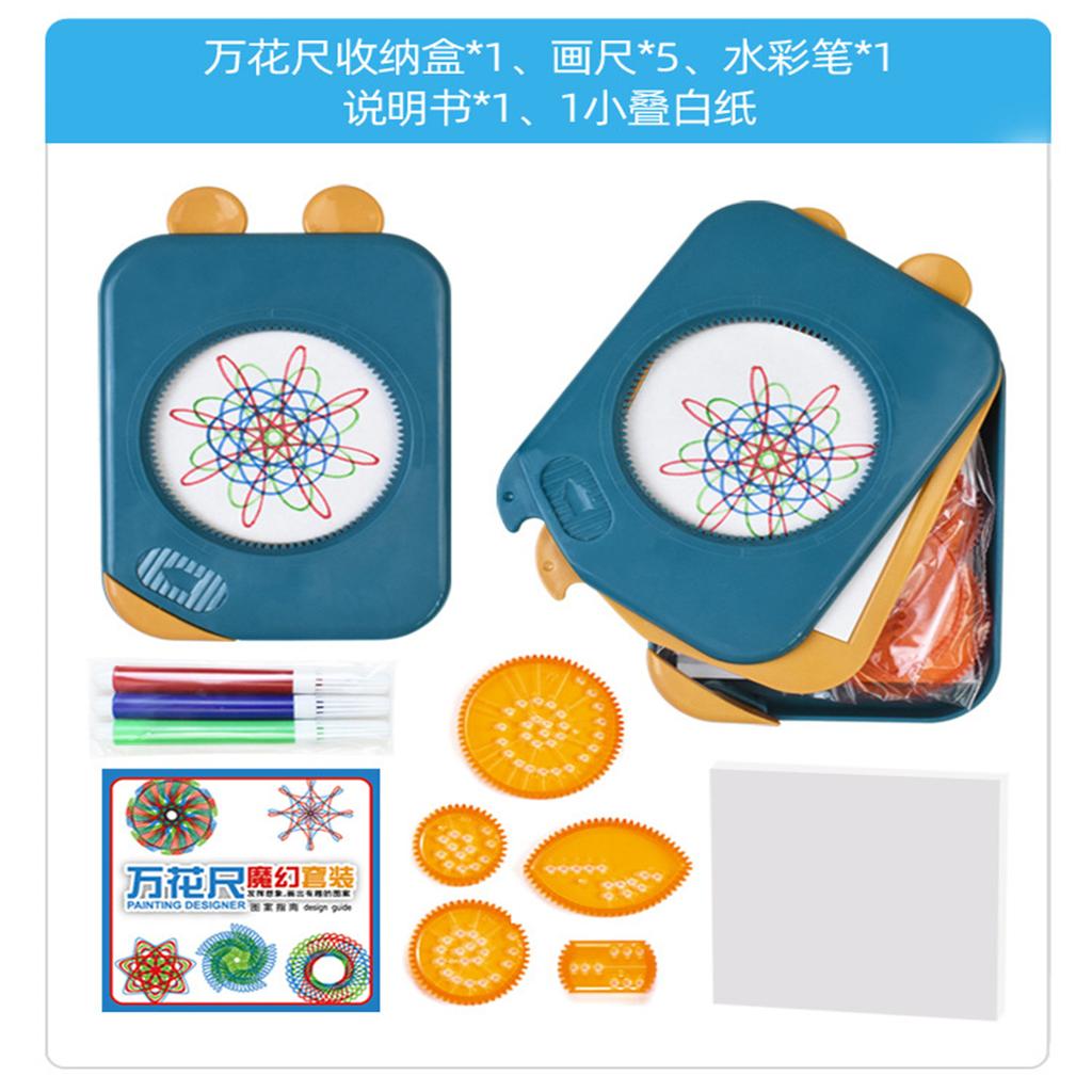 27Pcs Drawing Toys Set Gears Wheels with Pens Spiral Designs Painting Accessories Geometric Ruler Toy 1ml