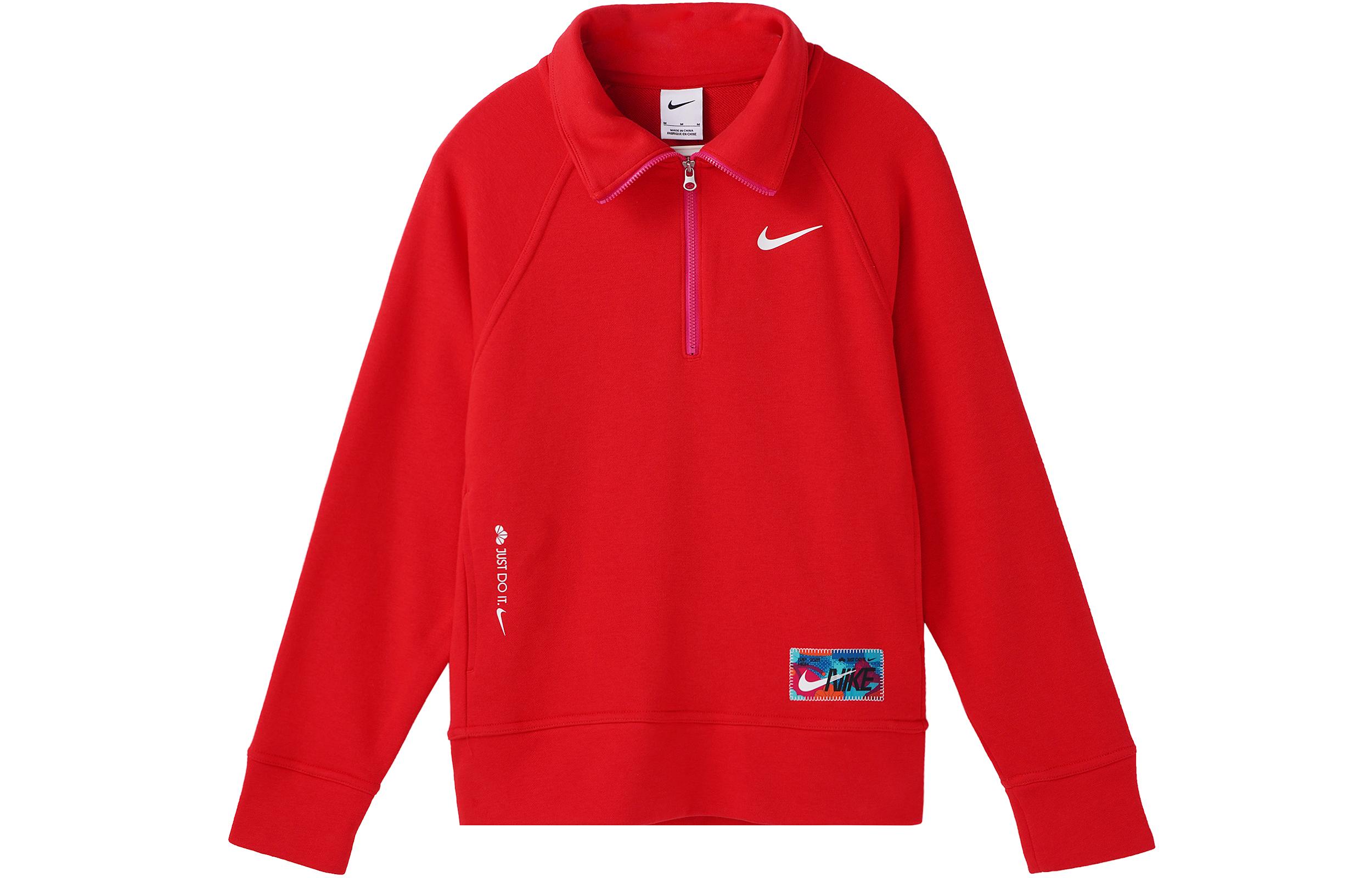 Nike CNY Collection Sweatshirts Women s Red Stand Collar Moderate Regular FD4070-657 S