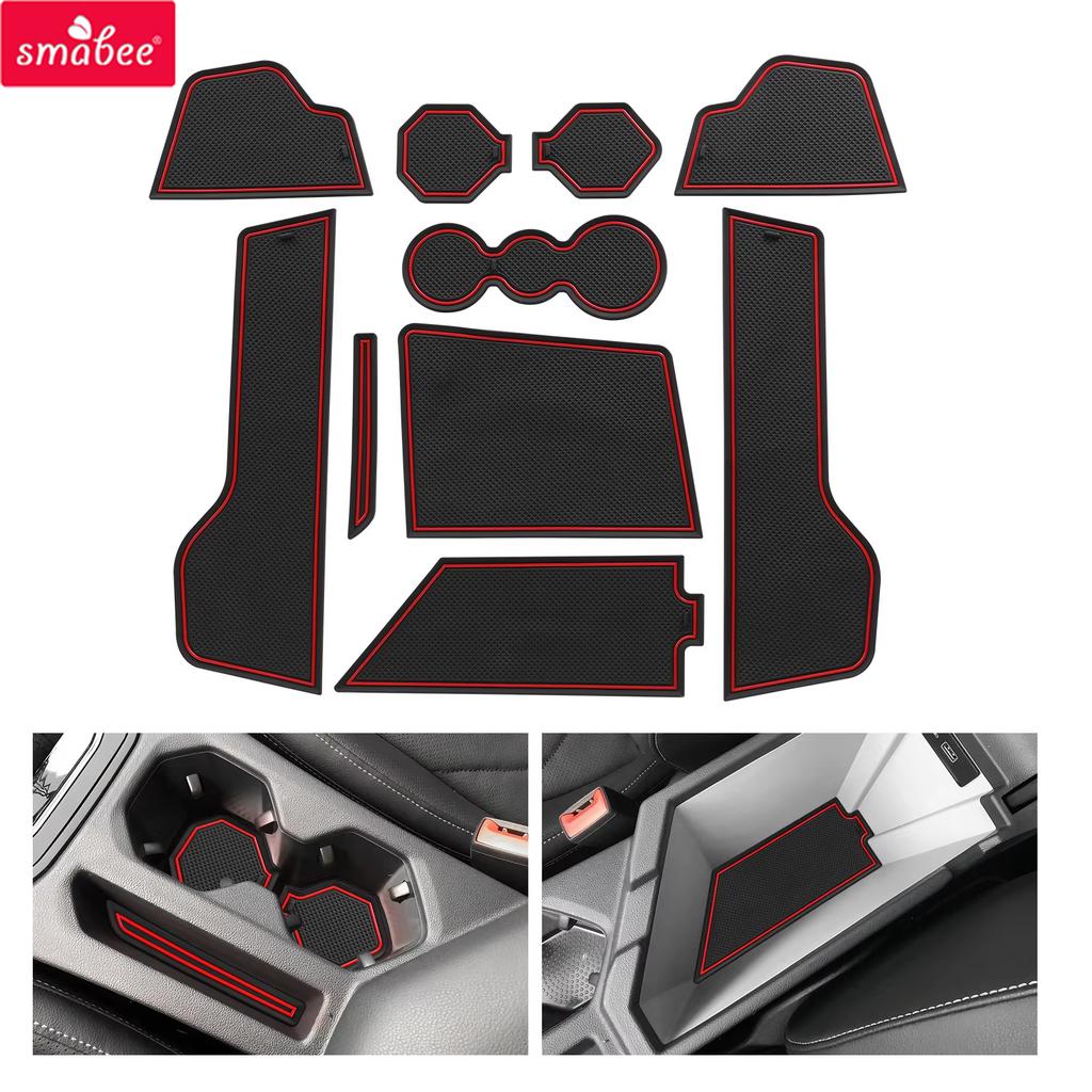 Smabee for VW Volkswagen Jetta 2019-2025 2026 Anti-Slip Gate Slot Mat PVC Center Liners Rubber Door Groove Pad Non-slip Mats
