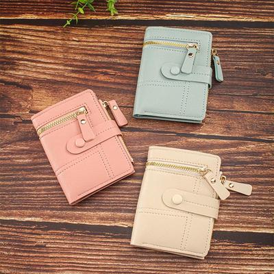 Solid Color Women's Wallet with Snap and Zipper, Multi-Card Slot, Short Card Holder, Coin Purse