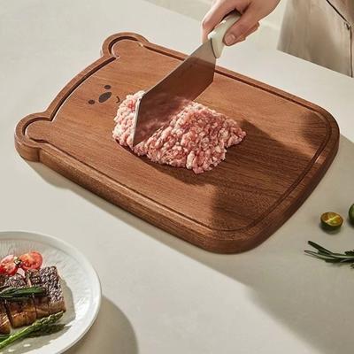 Solid Wood Bear Shaped Cutting Board Small Size Kitchen Chopping Board for Fruits Vegetables and Food Preparation Durable Surface