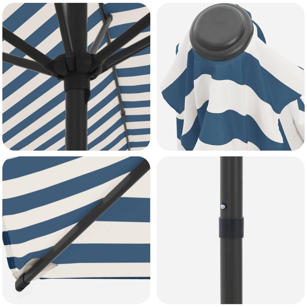 Garden Umbrella with Base 300 X 300 Cm Polyester Rectangular