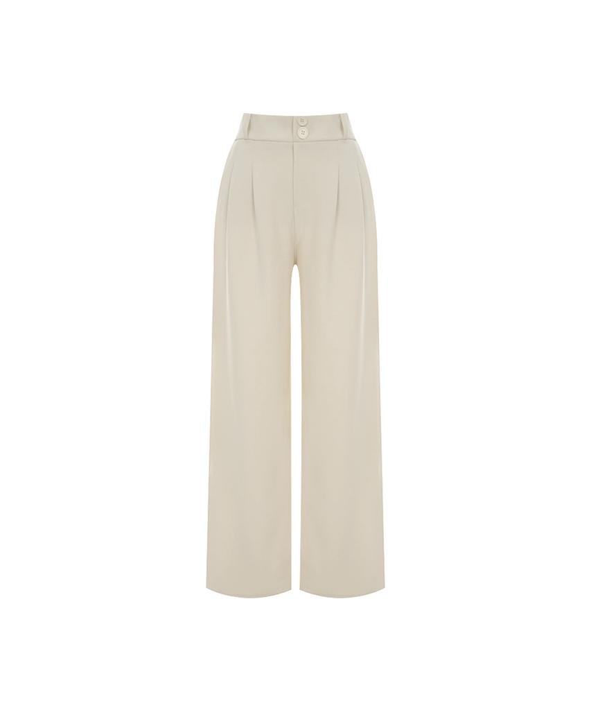PAIGEFLYNN Two-Button Pintuck Elastic Slacks_P6Apt027C