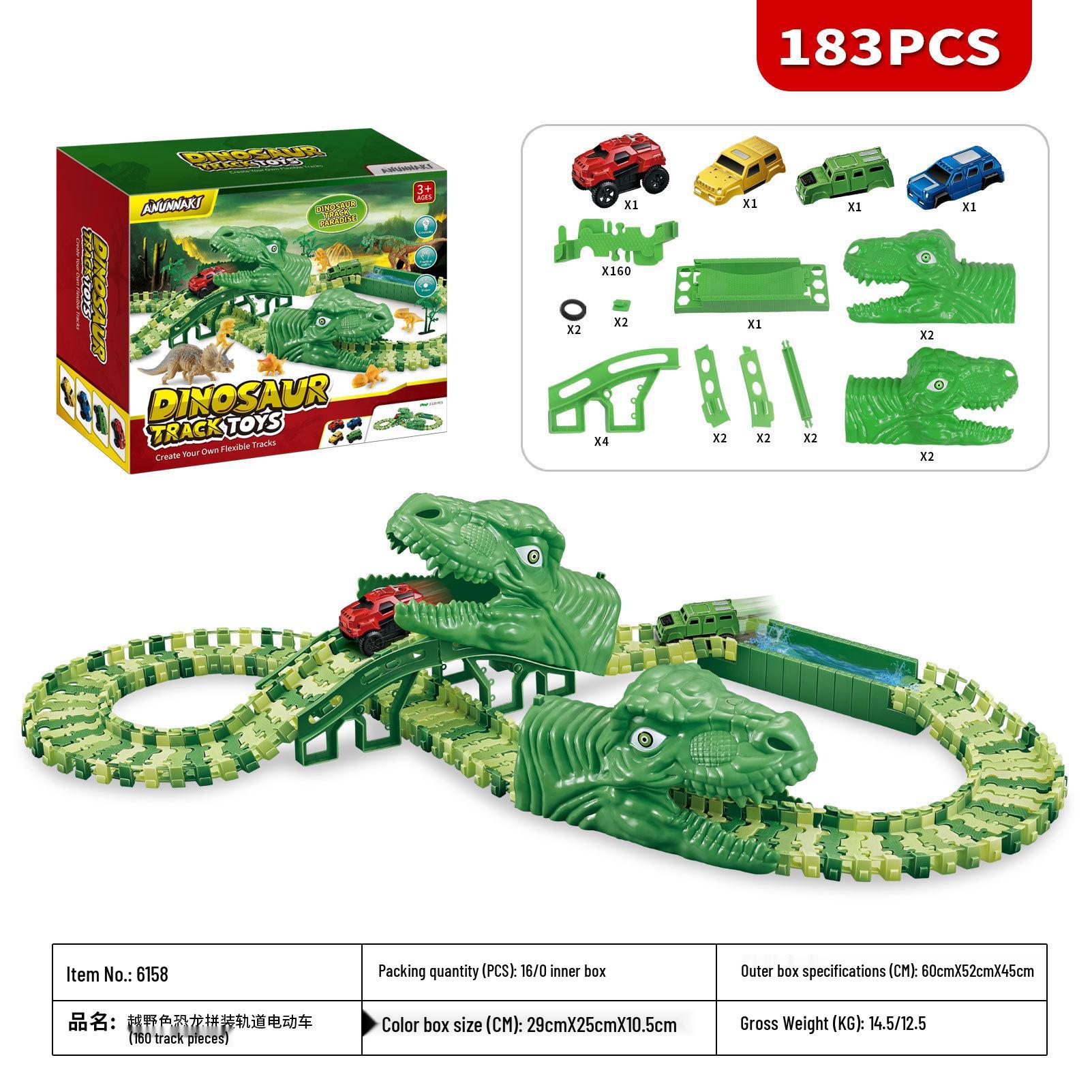 

Набор треков с динозаврами «Сделай сам» с электрической машинкой и сменными корпусами