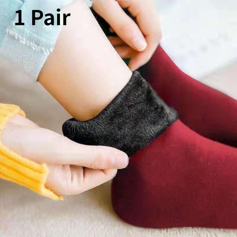 1 o 3 Paia Calzini Termici Invernali Unisex Caldi Spessi Lana Cashmere Neve Calzino Senza Cuciture Velluto Morbido Stivali Pavimento Calzini per Dormire