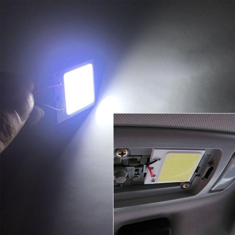 Universal 8Pcs 12V 48 SMD COB White LED Panel T10 Car Interior Light Dome Map Reading Lamp Bulbs