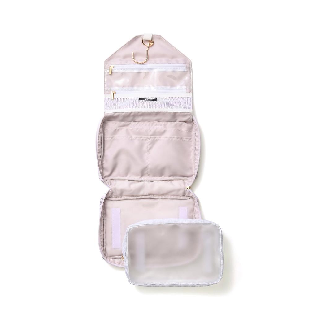 Francfranc Classic Flower Hanging Pouch, Large, Light Pink, Water-Repellent, Travel