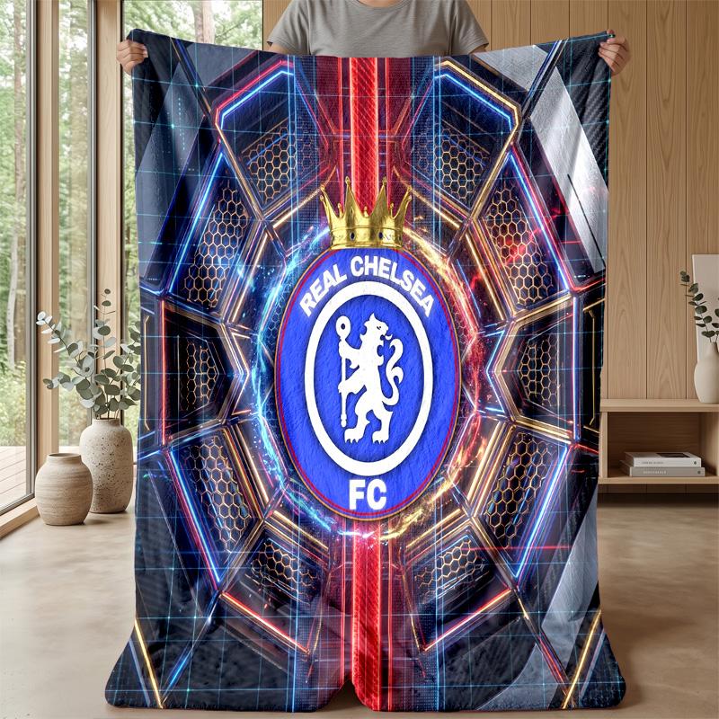 Chelsea FC Theme blanket Soft Flannel Blanket Plush Throw Blanket Cozy Sofa Bed Blanket for Home Decor