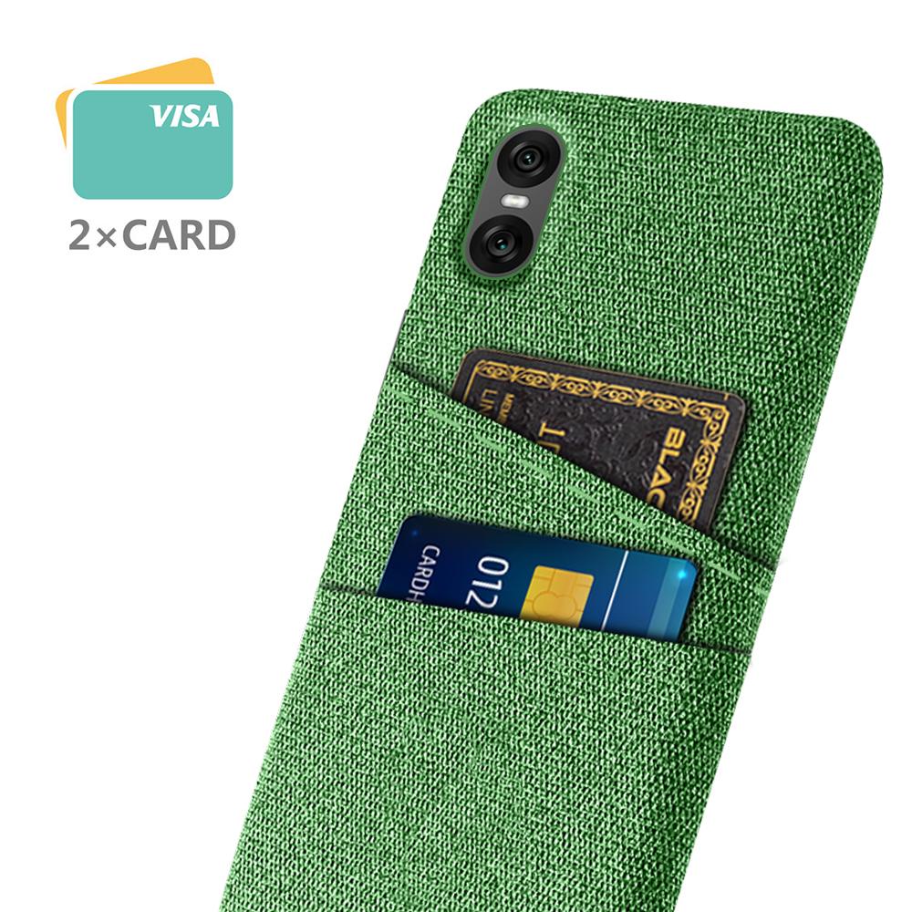 Pro Sony Xperia 10 VII Pouzdro Látka+Tvrdý PC Kryt na telefon s duálními sloty pro karty