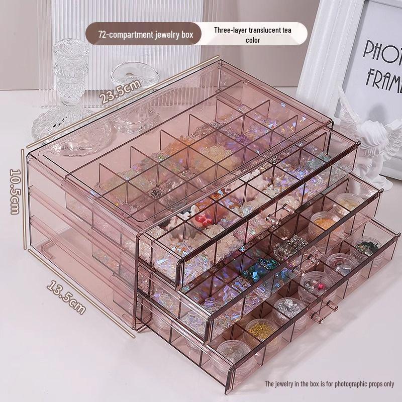 Acrylic Multi-Layer Jewelry & Nail Art Storage Box with Drawers