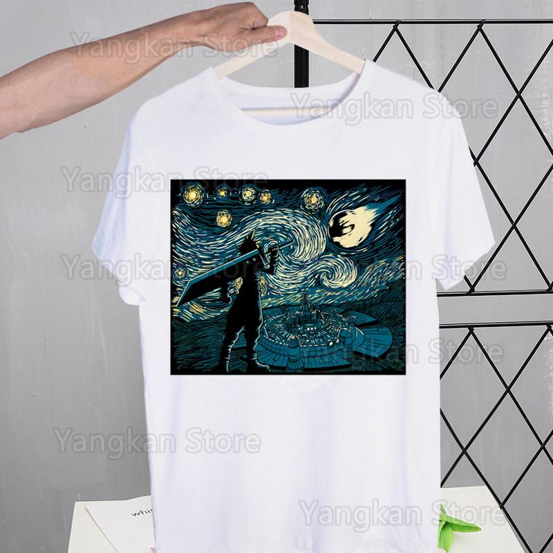 Final Fantasy 7 FF7 Street Style Casual Short Sleeve Men T Shirt O-neck Tshirt Male T-shirt