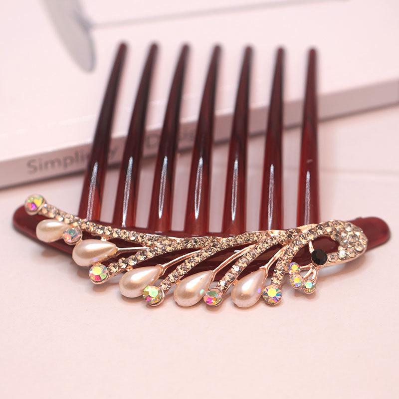 Small Size 7 Teeth Insert Comb Clip Women Hair Styling Hairpins Women Headwear Jewelry Bangs Broken Hair Comb Clip Girls Gifts