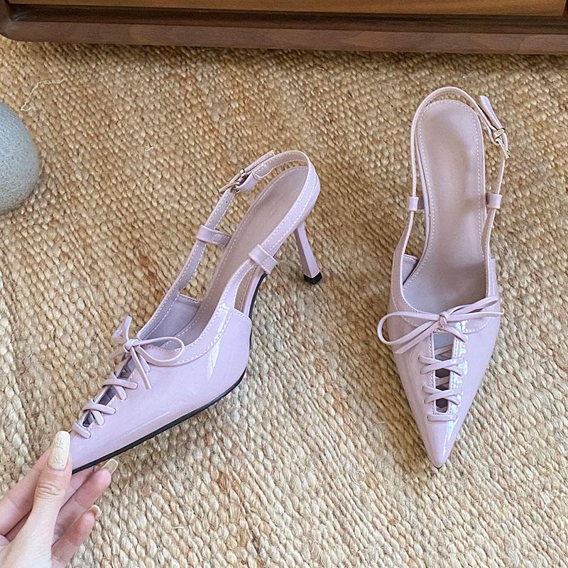 Fashion Blue Fashion Butterfly-Knot Pumps Ladies High Heels Shoes Female Pointed Toe Footwear Buckle Women Stiletto Heels Shoes 2025 New