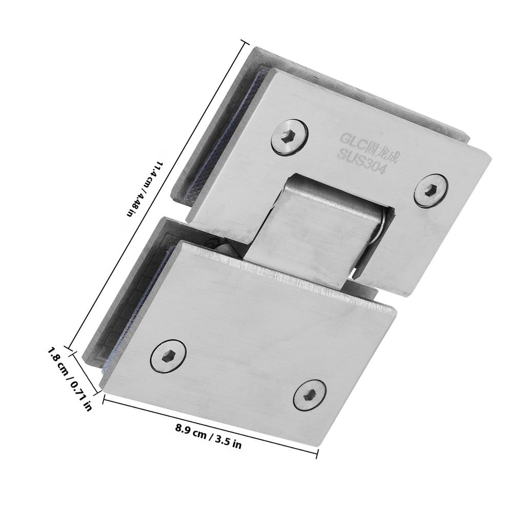 Stainless Steel Glass Door Hinge Heavy Duty Shower Door Hardware Smooth Operation Bathroom Partition Hinges For Glass