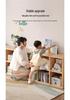 Solid Wood Bookshelf: Floor-Standing & Wall-Leaning Grid Cabinet for Living Room or Kindergarten Storage.
