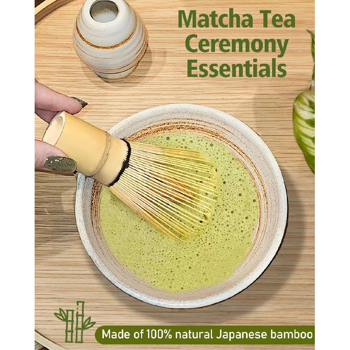 Matcha Whisk Set with Matcha Bowl, Matcha Whisk Holder Matcha Bamboo Whisk, Scoop, Sifter, Unique Gifts for Women Men Girl Friend Home Kitchen Decor