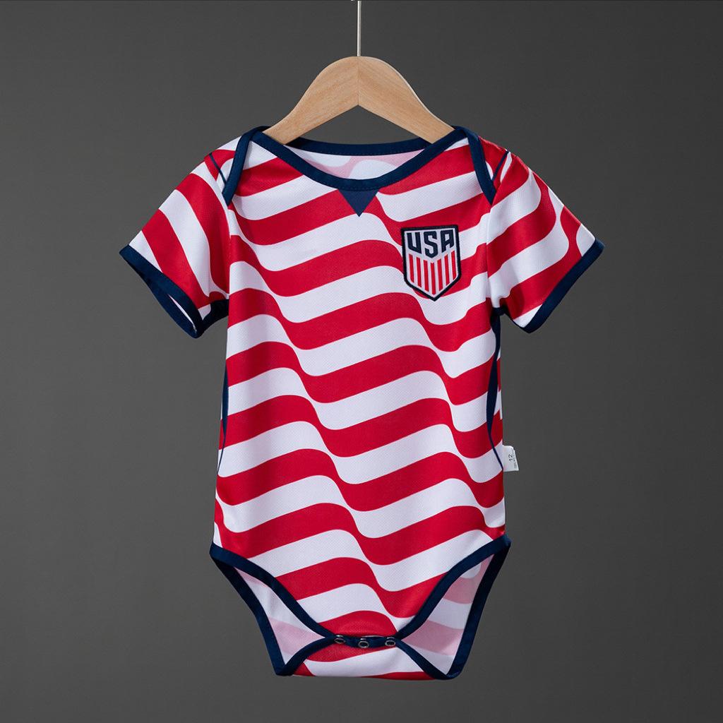 US, Canada and Mexico World Cup Football Jersey One-piece Baby Baby Argentina France Real Madrid Baby Climbing Suit Romper